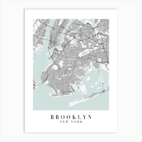 Brooklyn New York Street Map Minimal Color Art Print