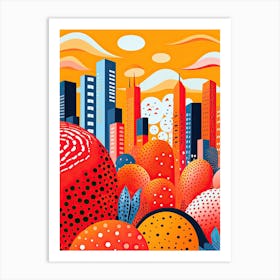 Mumbai, Illustration In The Style Of Pop Art 1 Art Print