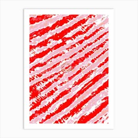 Red And White Stripes 1 Art Print
