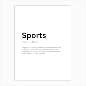 Sports Definition Meaning Art Print