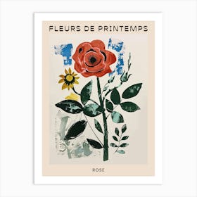 Spring Floral French Poster  Rose 10 Art Print