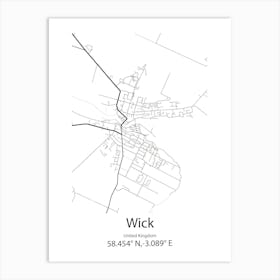 Wick,United Kingdom Minimalist Map Póster