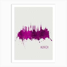 Munich Germany City Purple Art Print