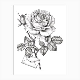 Roses Sketch 36 Art Print