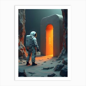 Astronaut In A Cave Art Print