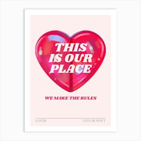 Valentines Taylor Lover Heart Inspired Print Art Print