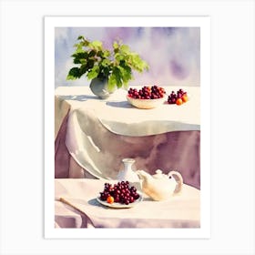 Boysenberry 1 Italian Watercolour fruit Art Print