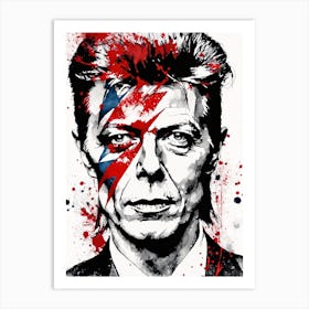 David Bowie Portrait Ink Painting (26) Art Print