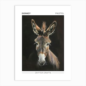 Donkey Pastel Watercolour 2 Poster Poster