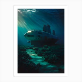 Submarine Under The Sea-Reimagined Art Print