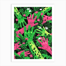 Hands In The Jungle Art Print