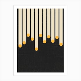 Dripping Abstract On Black Art Print