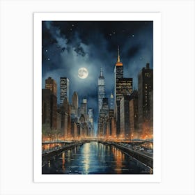 New York City of Lights Art Print