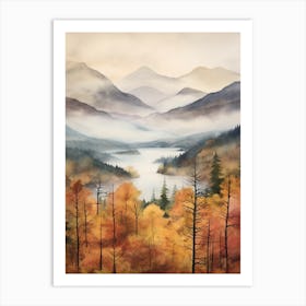 Autumn Forest Landscape The Trossachs Scotland 2 Art Print