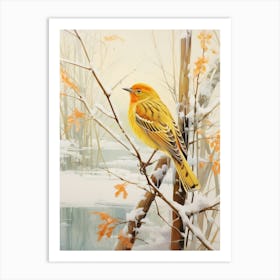 Winter Bird Painting Yellowhammer 2 Art Print