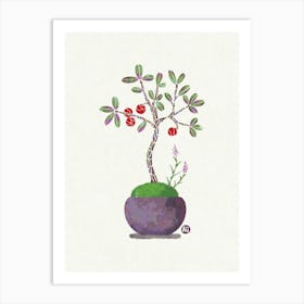 Bonsai Tree - lingonberry Art Print