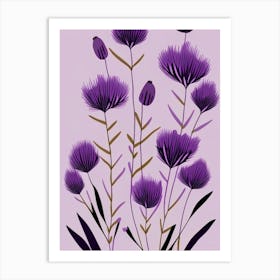 Purple Prairie Clover Wildflower Modern Muted Colours 1 Art Print