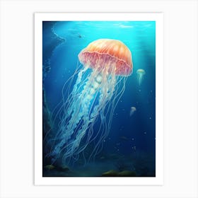 Sea Nettle Jellyfish Illustration 2 Art Print