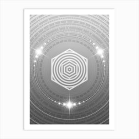 Geometric Glyph in White and Silver with Sparkle Array n.0020 Art Print