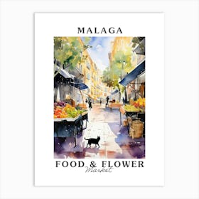 Food Market With Cats In Malaga 1 Poster Art Print