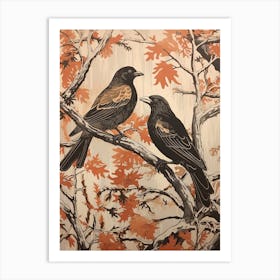 Art Nouveau Birds Poster Crow 2 Art Print