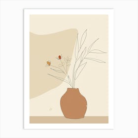 Amsterdam Botanical Garden Boho Line Art Art Print