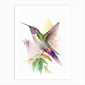 Buff Bellied Hummingbird Cute Neon 1 Art Print