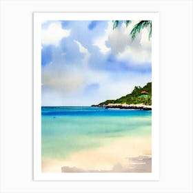 Galley Bay Beach 3, Antigua Watercolour Art Print