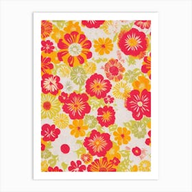 Wallflower Floral Print Retro Pattern Flower Art Print