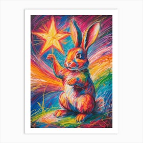 Rabbit Reaching For The Star Art Print