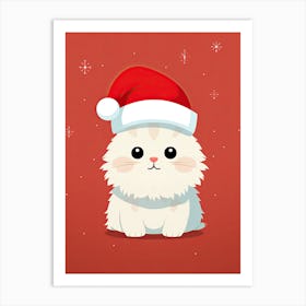 Santa Cat 6 Art Print