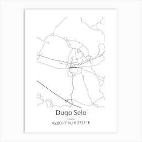 Dugo Selo,Croatia Minimalist Map Art Print