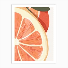 Grapefruits Close Up Illustration 2 Art Print