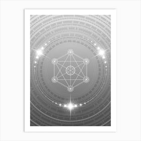 Geometric Glyph in White and Silver with Sparkle Array n.0350 Art Print