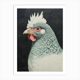 Ohara Koson Inspired Bird Painting Chicken 8 Art Print