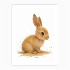 Mini Rex Rabbit Nursery Illustration 4 Art Print