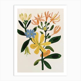 Painted Florals Honeysuckle 1 Art Print