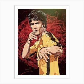 Bruce Lee Action Art Print