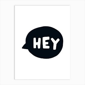 Hey Bubble Super Scandi Black Kids Art Print