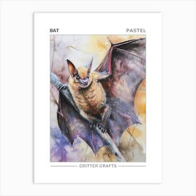 Bat Pastel Watercolour 2 Poster Art Print