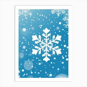 Abstract Vector Illustration Of A Merry Snowflake Nestled In Winter Frost Central On A Background A (3) Art Print