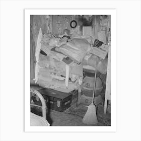 Interior Of Tenant Farmer S Bedroom, Arkansas River Bottoms Near Vian, Oklahoma By Russell Lee Art Print