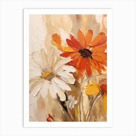 Fall Flower Painting Daisy 1 Art Print