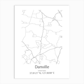 Danville,United States Minimalist Map Art Print