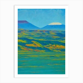 Mount Kilimanjaro National Park Tanzania Blue Oil Painting 2  Art Print