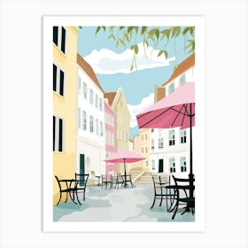 Stavenger, Norway, Flat Pastels Tones Illustration 2 Art Print