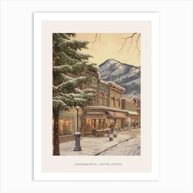 Vintage Winter Poster Leavenworth Washington 1 Art Print