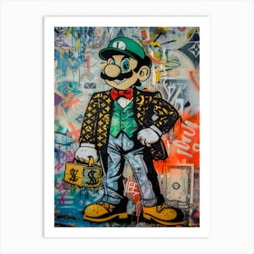 Pop art Luigi Super Mario Art Print