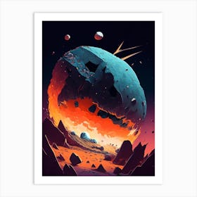 Asteroid Comic Space Space Art Print