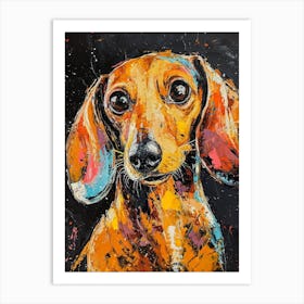 Dachshund Acrylic Painting 6 Affiche